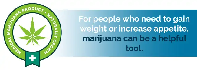 For people who need to gain weight or increase appetite, marijuana can be a helpful tool