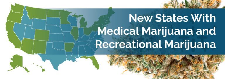 New States With Medical Marijuana and Recreational Marijuana