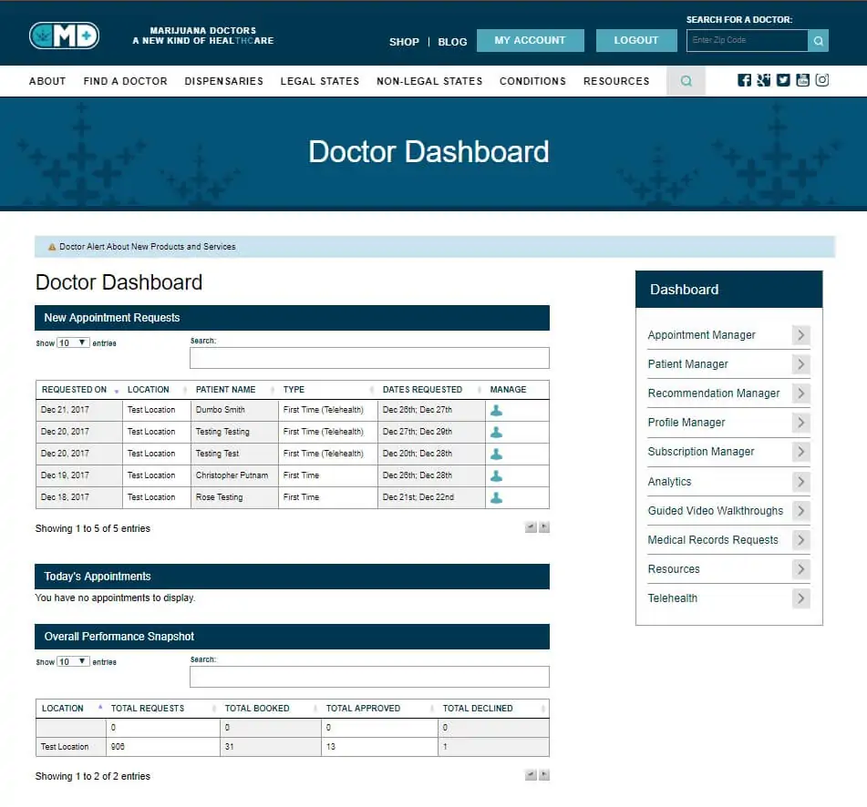 doctor dashboard