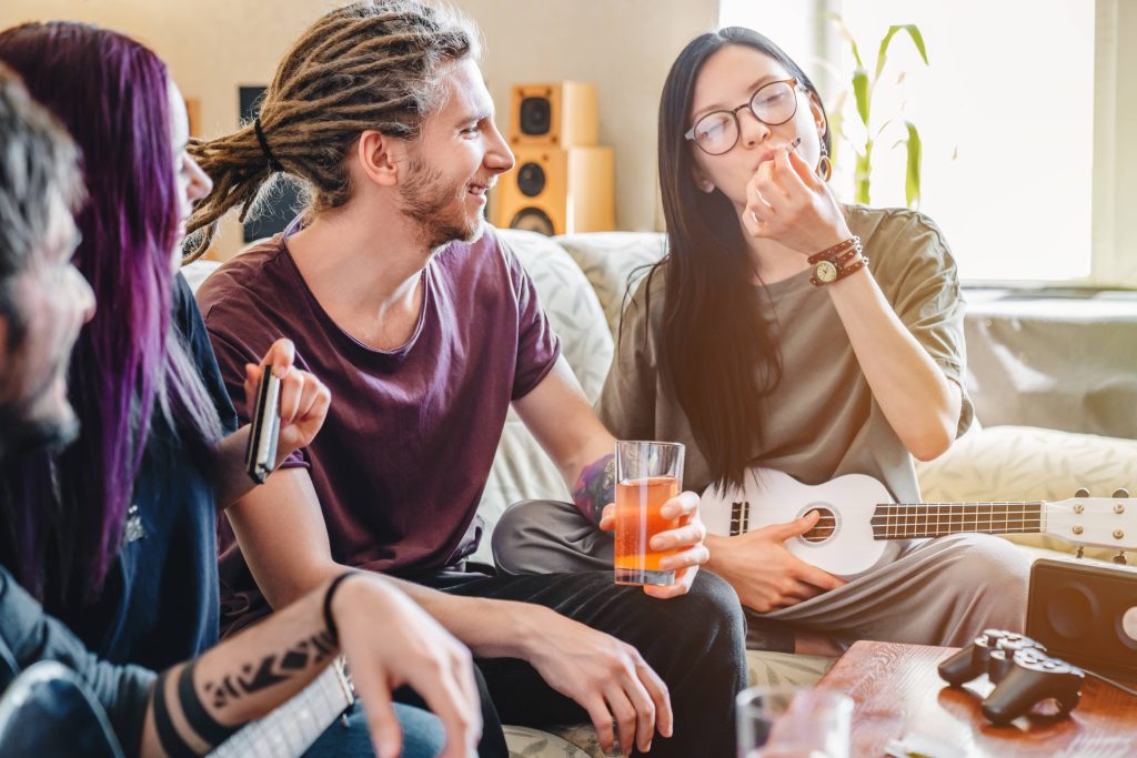 friends smoking cannabis 