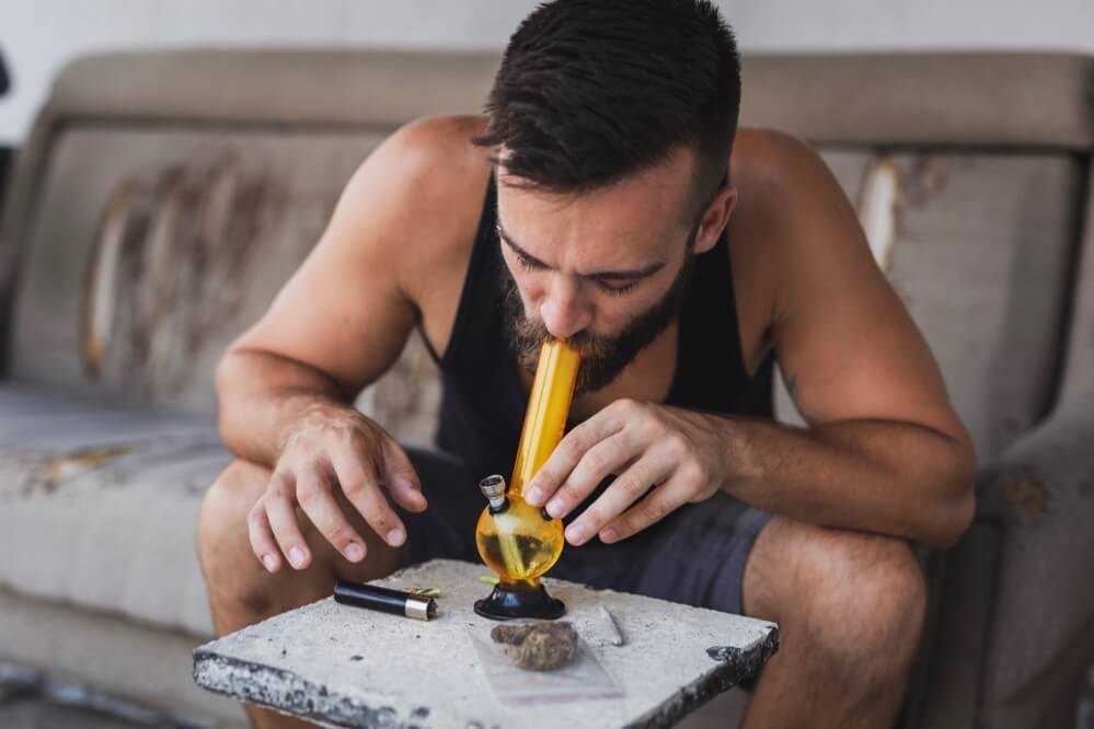 Man Smoking Cannabis